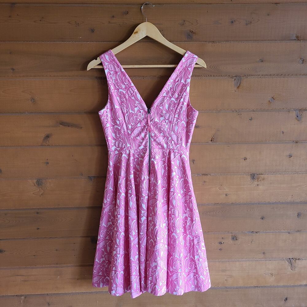 Anthropologie Dress Claribel Feminine Pink Floral 2 Cottage Valentine Vneck Mini - Picture 4 of 6